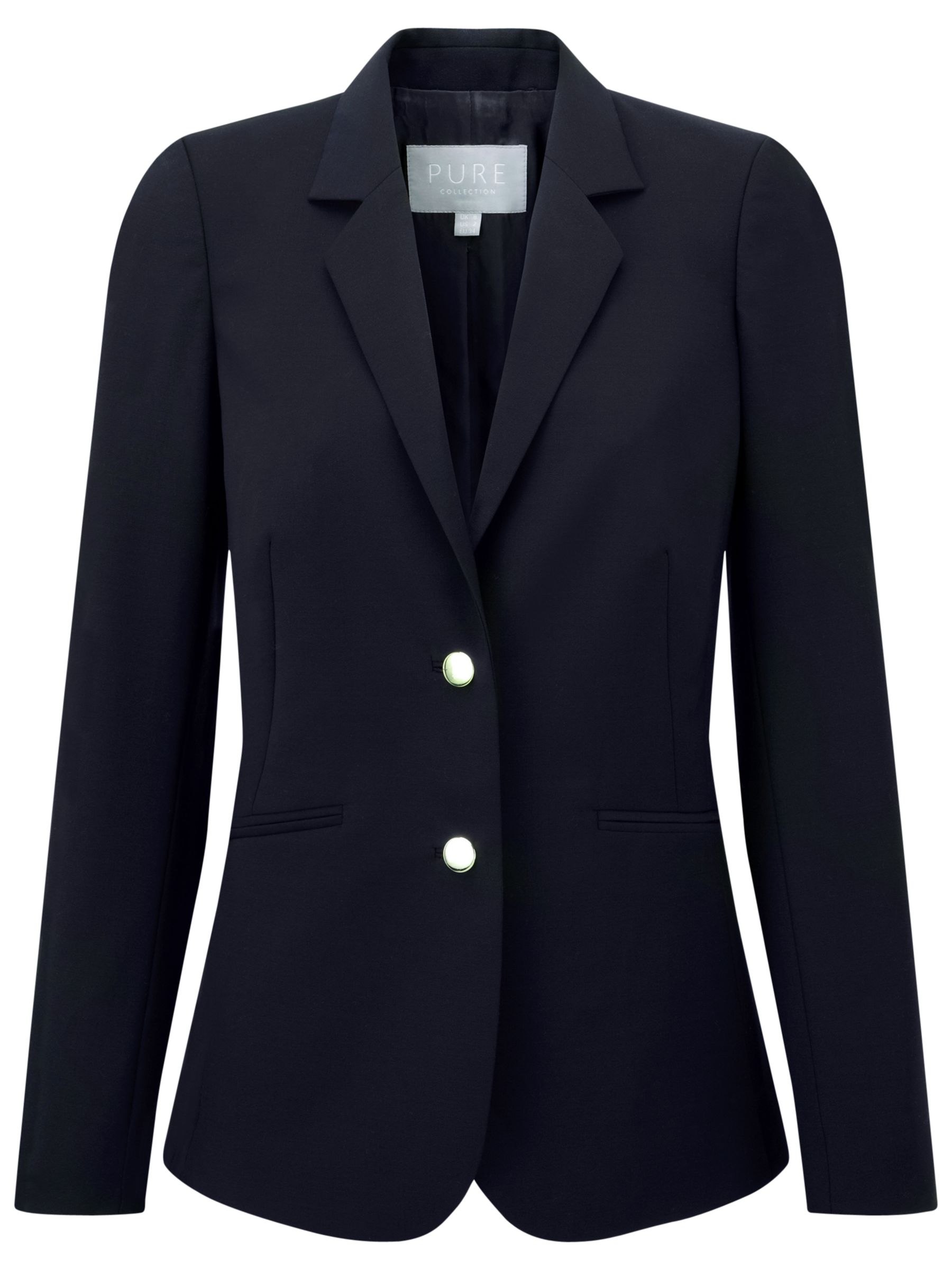 Pure Collection Wool Blazer, Navy at John Lewis & Partners
