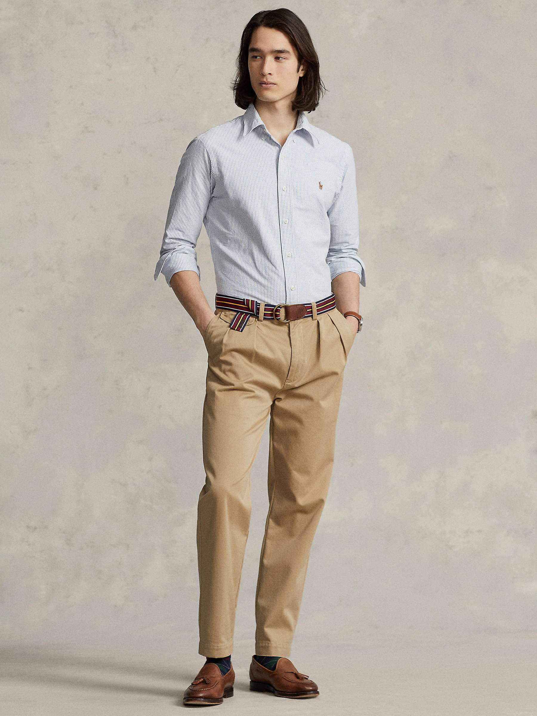 Buy Polo Ralph Lauren Striped Oxford Shirt, Blue/White Online at johnlewis.com