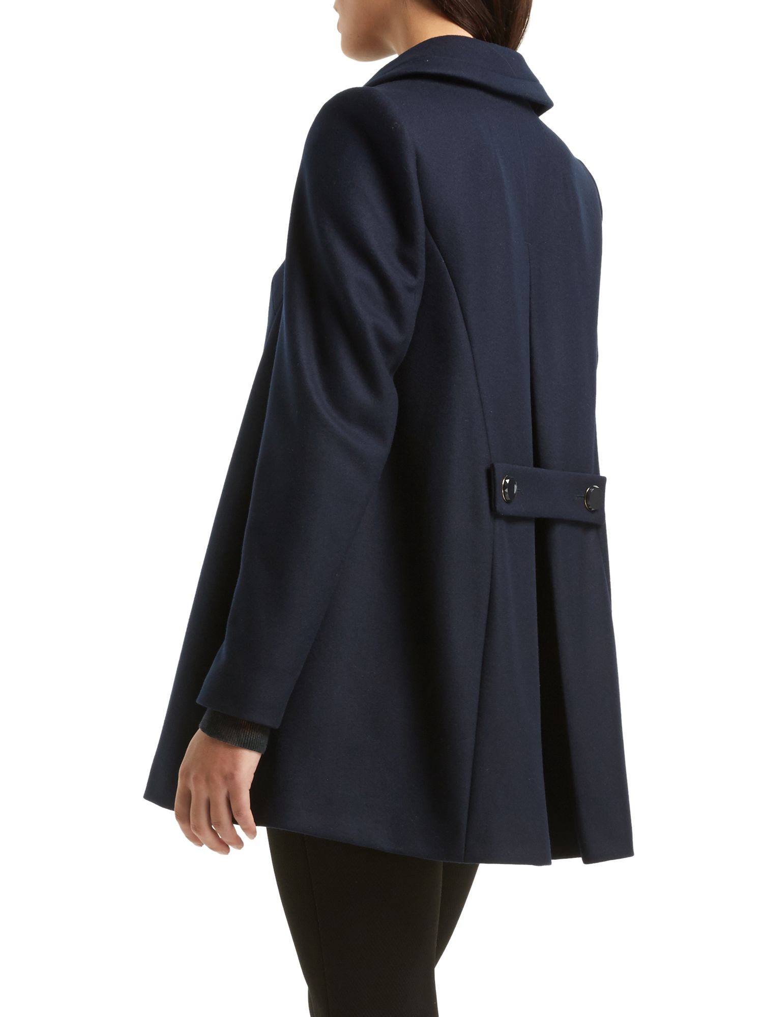 Ted Baker Alay Wool Blend Swing Coat, Navy at John Lewis & Partners