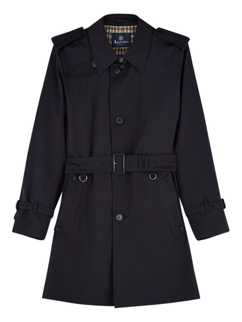 Aquascutum Corby Single Breasted Trench Coat, Navy