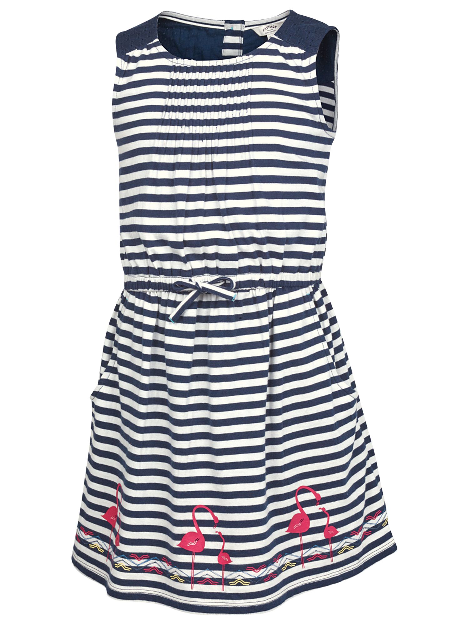 Girls' Maisy Stripe Jersey Dress, Navy 