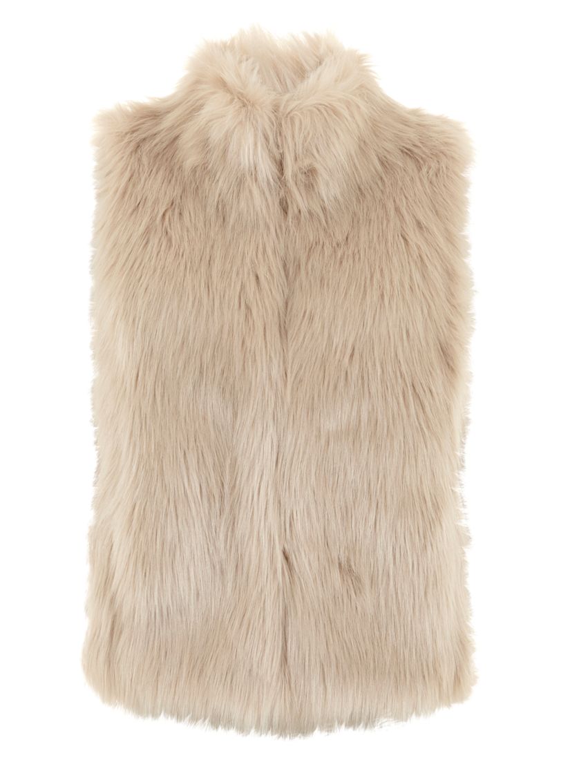 Mint Velvet Faux Fur Gilet, Camel at John Lewis & Partners