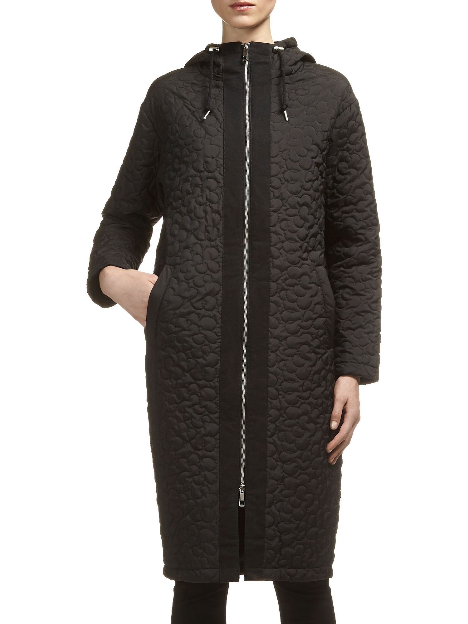 Whistles Quilted Cocoon Parka, Black