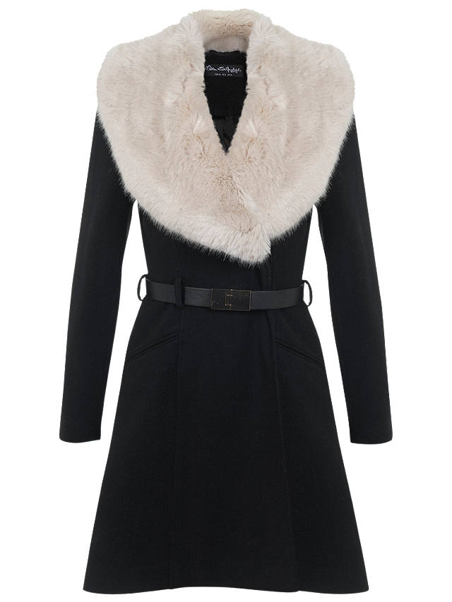 Miss Selfridge Faux Fur Collar Belted, Miss Selfridge Faux Fur Collar Belted Coat