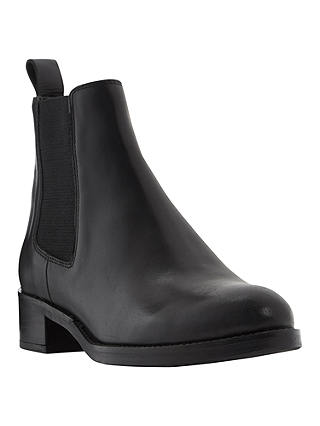 Dune Peppie Chelsea Boot, Black Leather at John Lewis & Partners