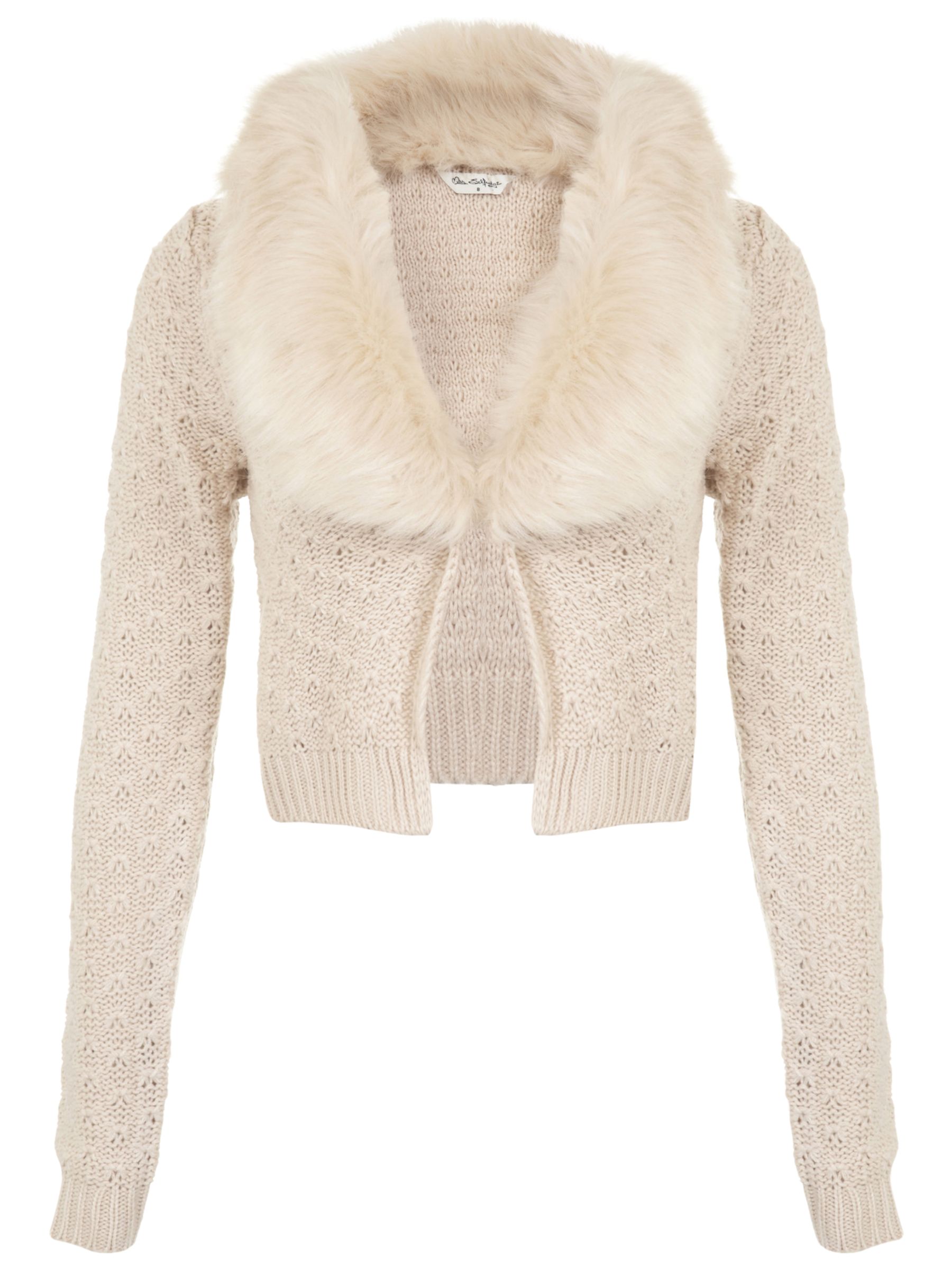 fur collar cardigan