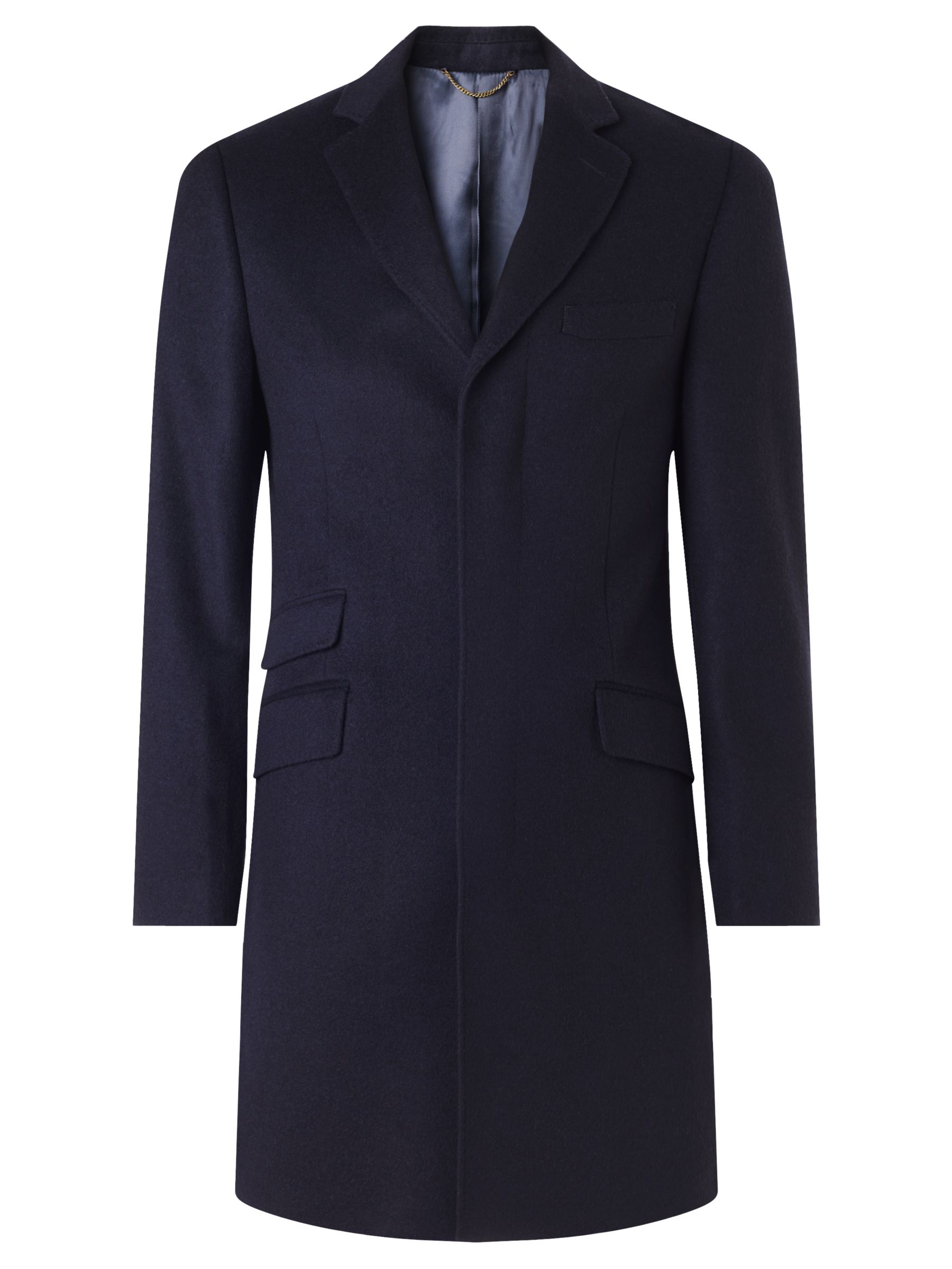 John Lewis Wool Cashmere Tailored Fit Coat, Navy at John Lewis