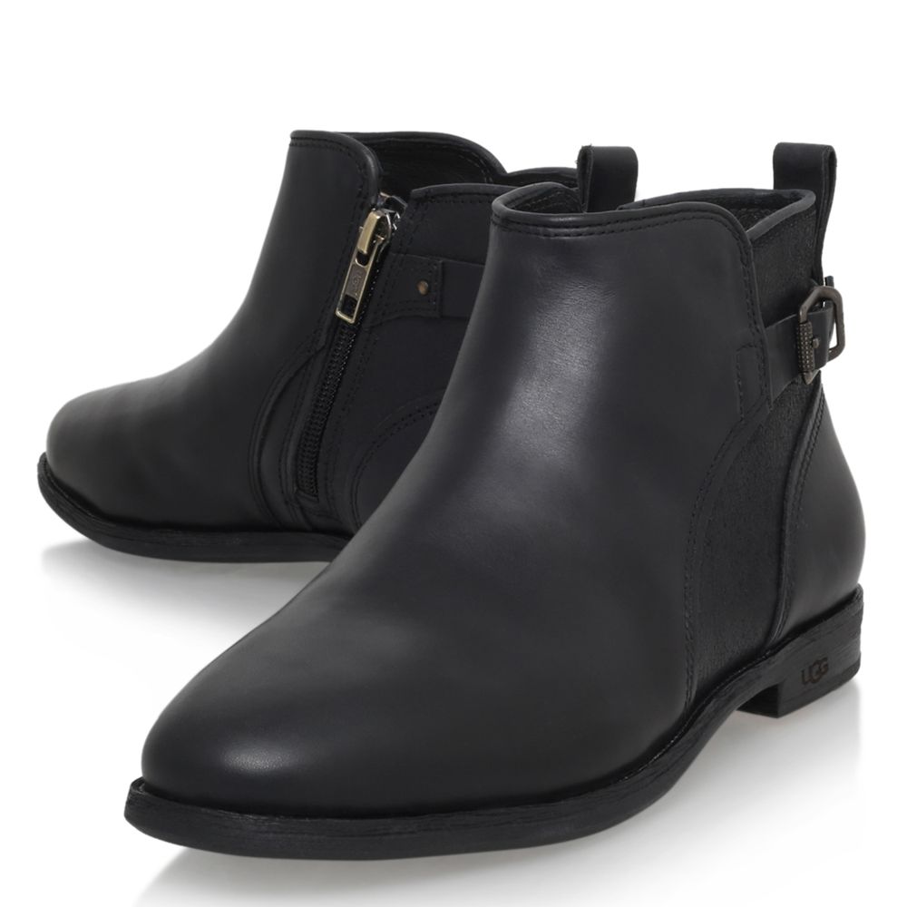 UGG Demi Leather Flat Heeled Chelsea Ankle Boots at John Lewis & Partners