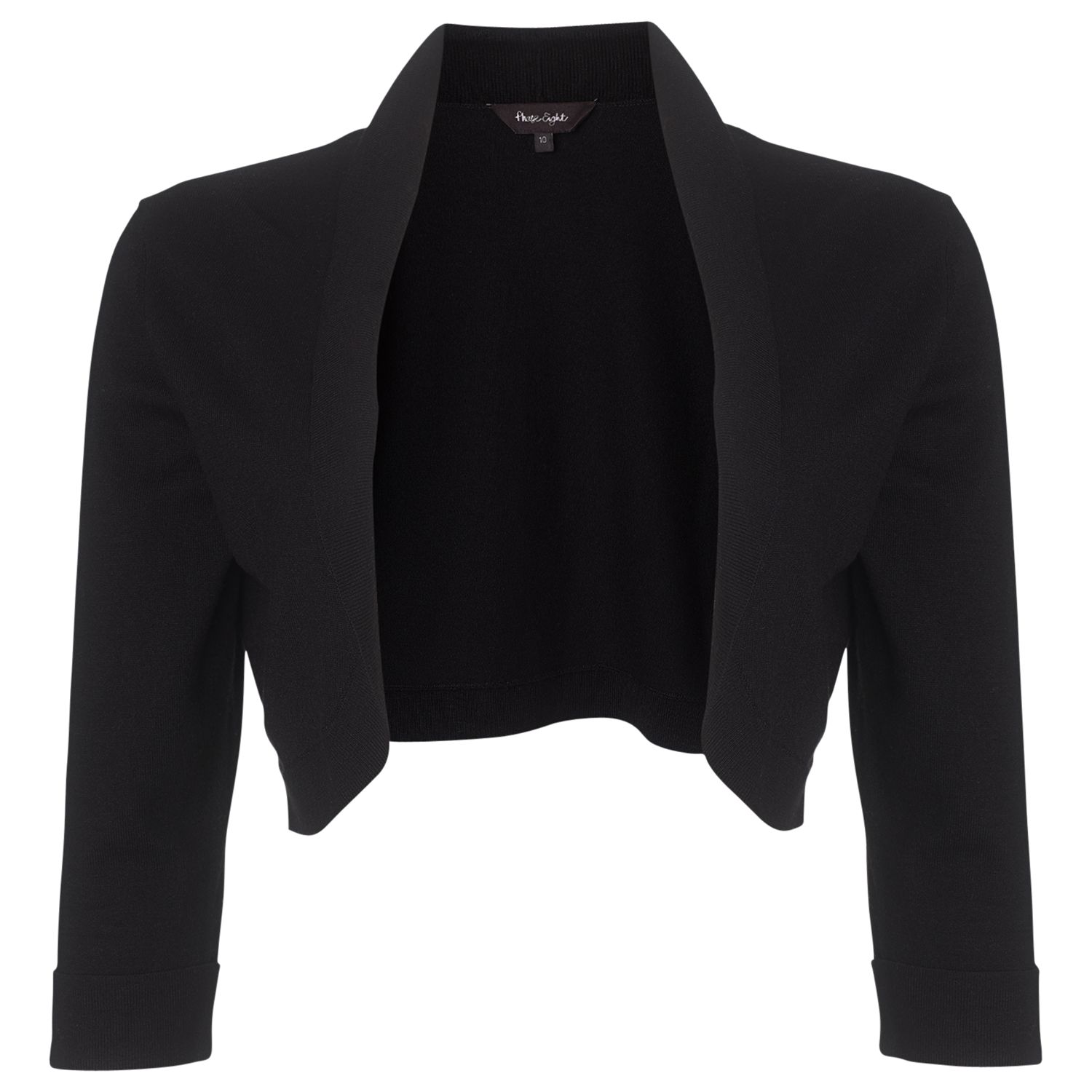 Phase Eight Shawl Collar Bolero, Black at John Lewis & Partners