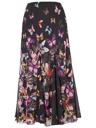 Chesca Butterfly Border Skirt, Black Multi
