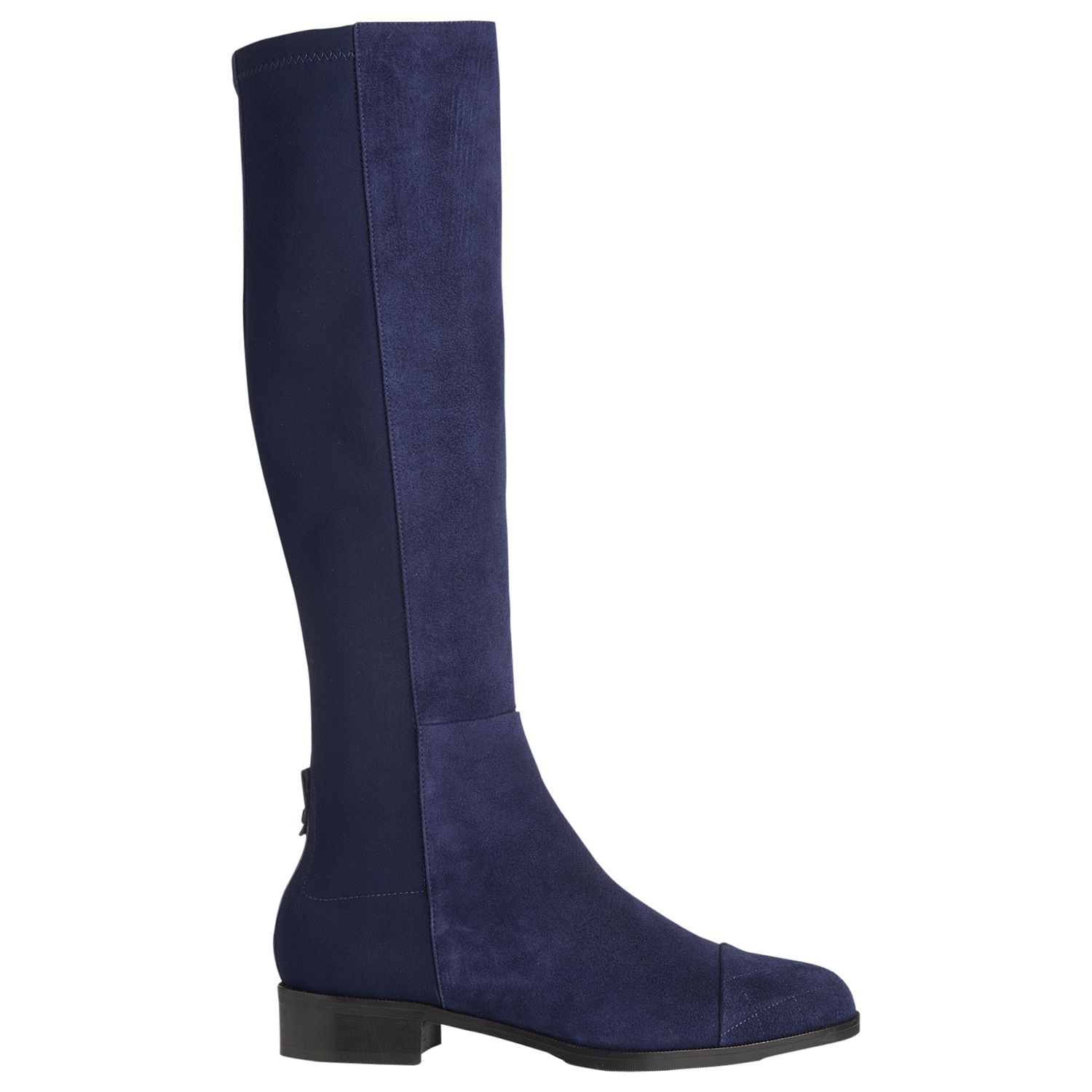 blue suede knee high boots