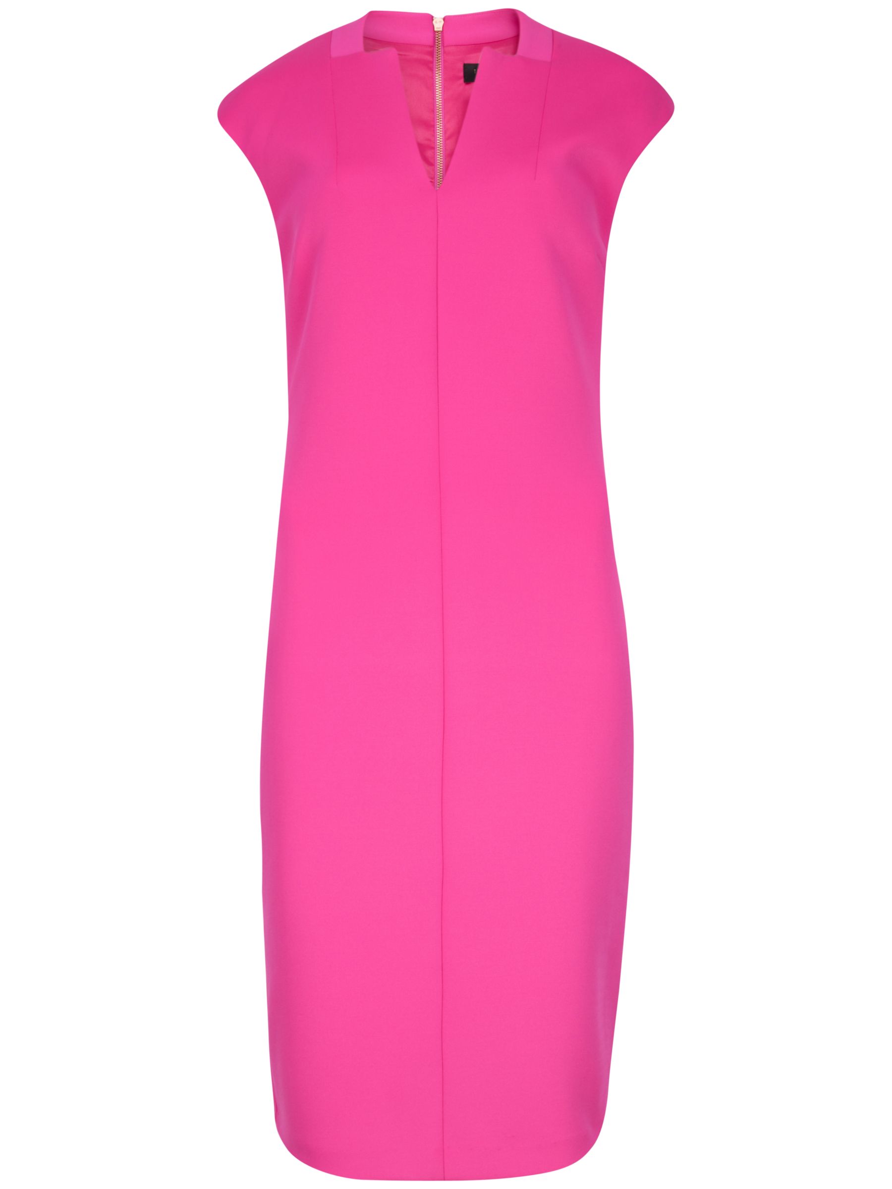 Ted Baker Diah Notch Neck Bodycon Dress, Bright Pink at John Lewis ...