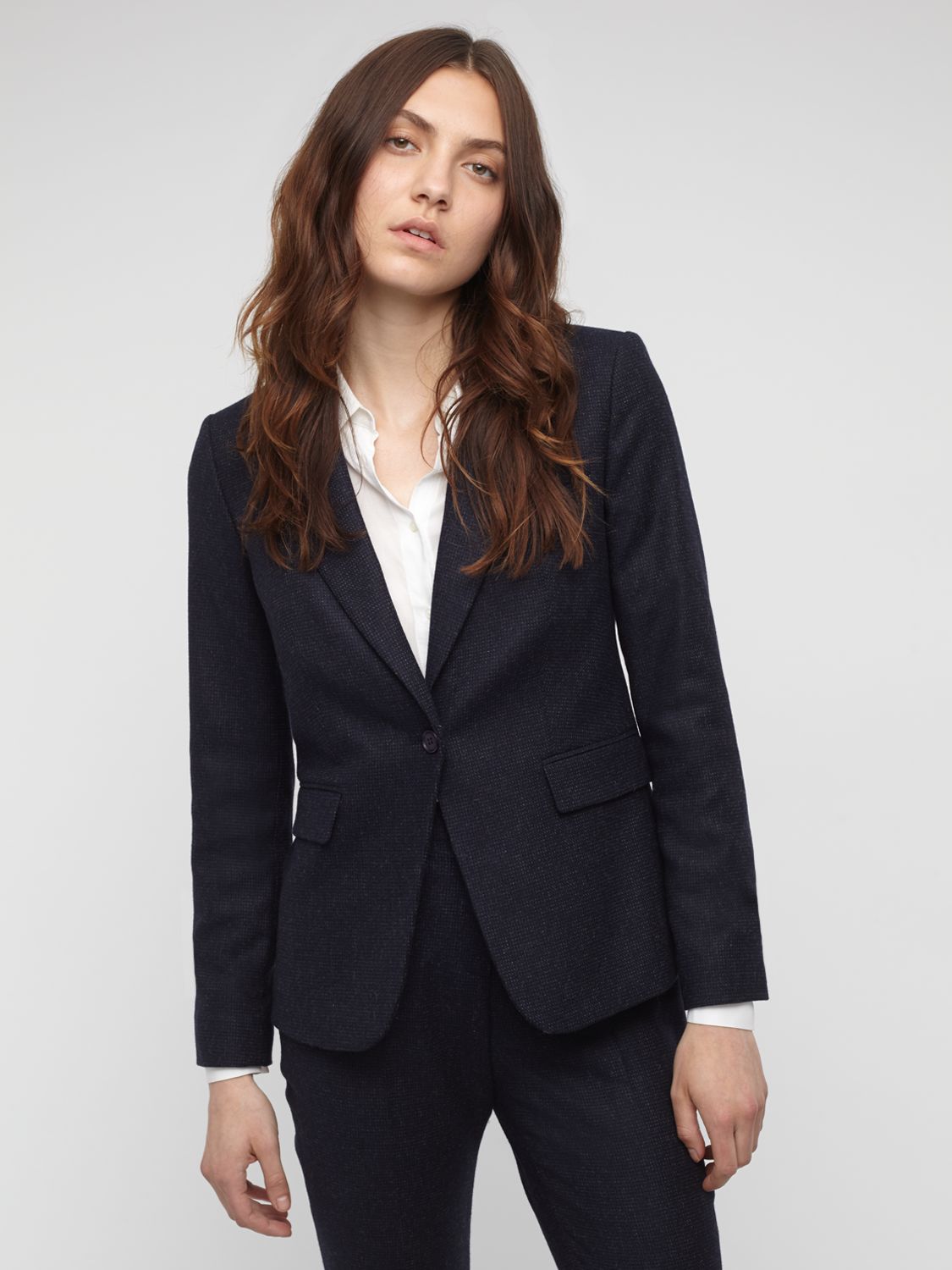 Jigsaw London Cross Hatch Jacket, Navy