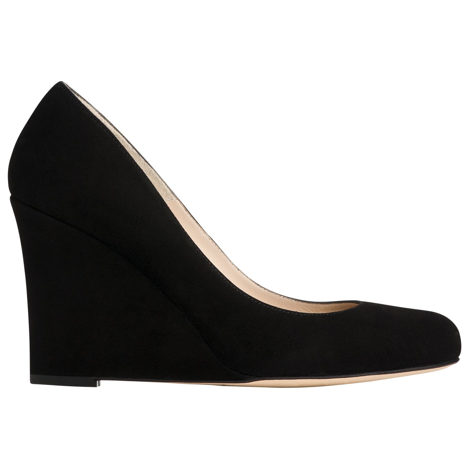 L.K. Bennett Eirene Wedge Court Shoes, Black Suede