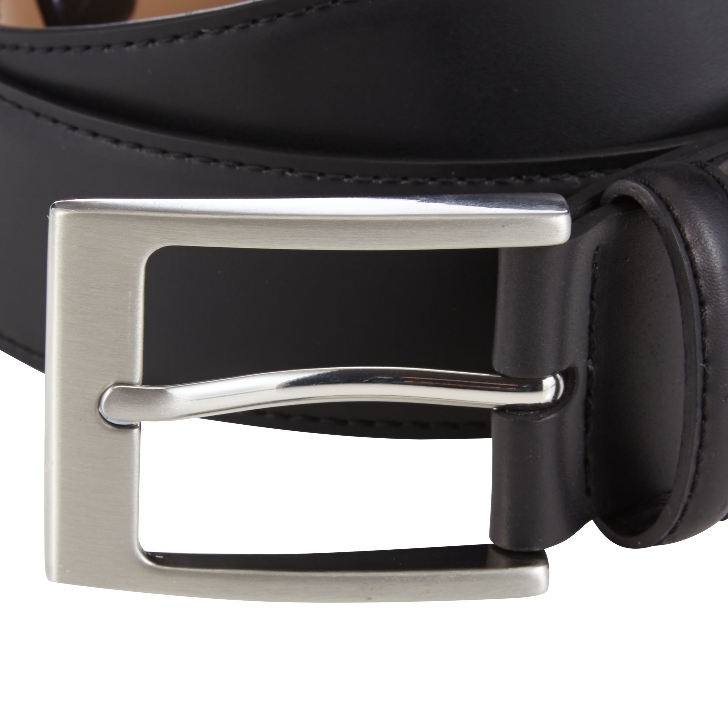 John Lewis Classic Leather Belt, Black, S