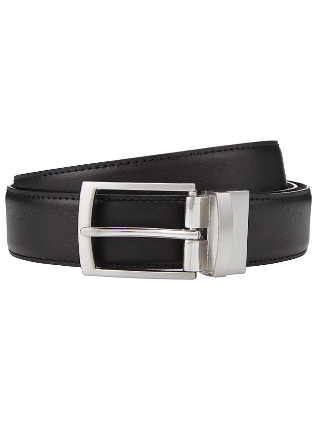 John Lewis Reversible Leather Belt, Black/Brown