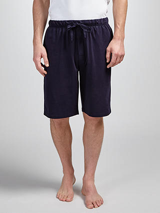 John Lewis & Partners Jersey Cotton Lounge Shorts, Navy