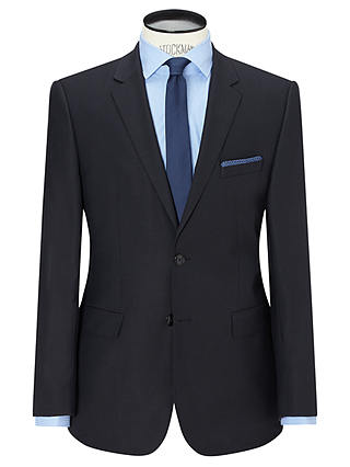 HUGO James Textured Wool Regular Fit Suit Jacket, Dark Blue