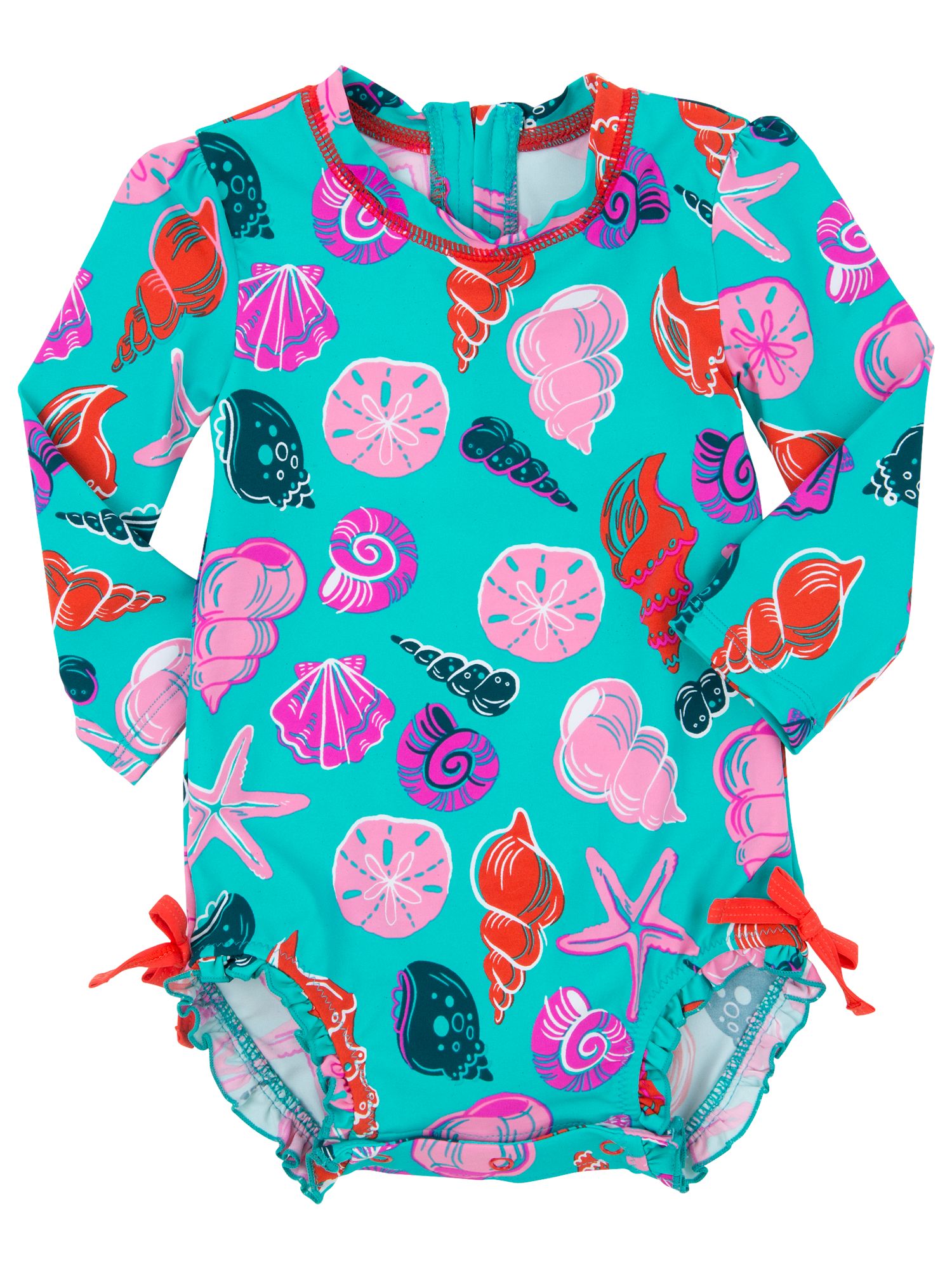 Buy Hatley Baby Seashell Swimsuit, Teal | John Lewis