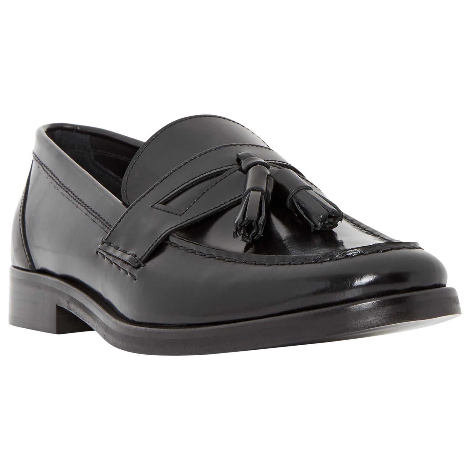 Dune Raegan Leather Tassel Loafers, Black