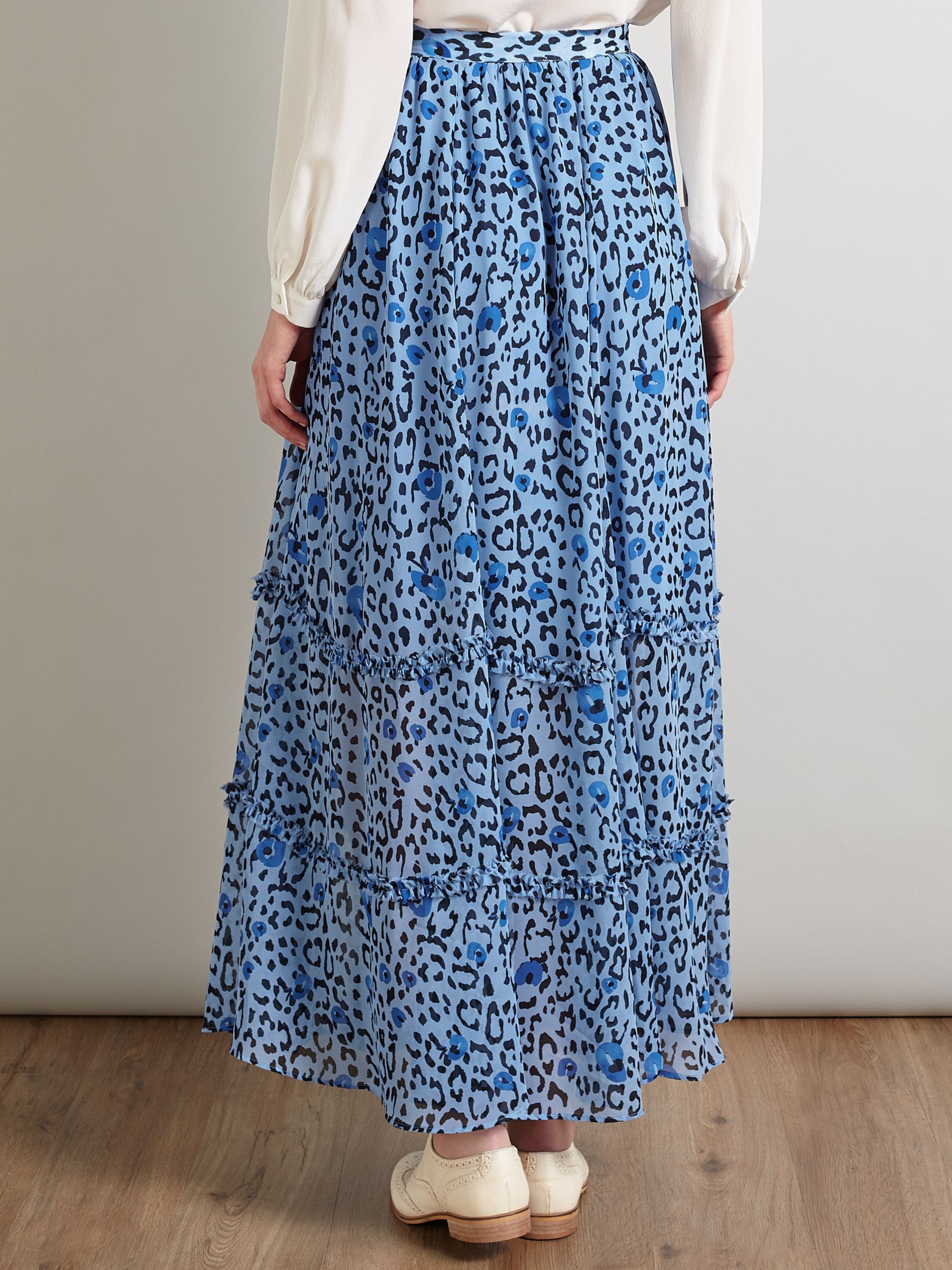 blue animal print skirt