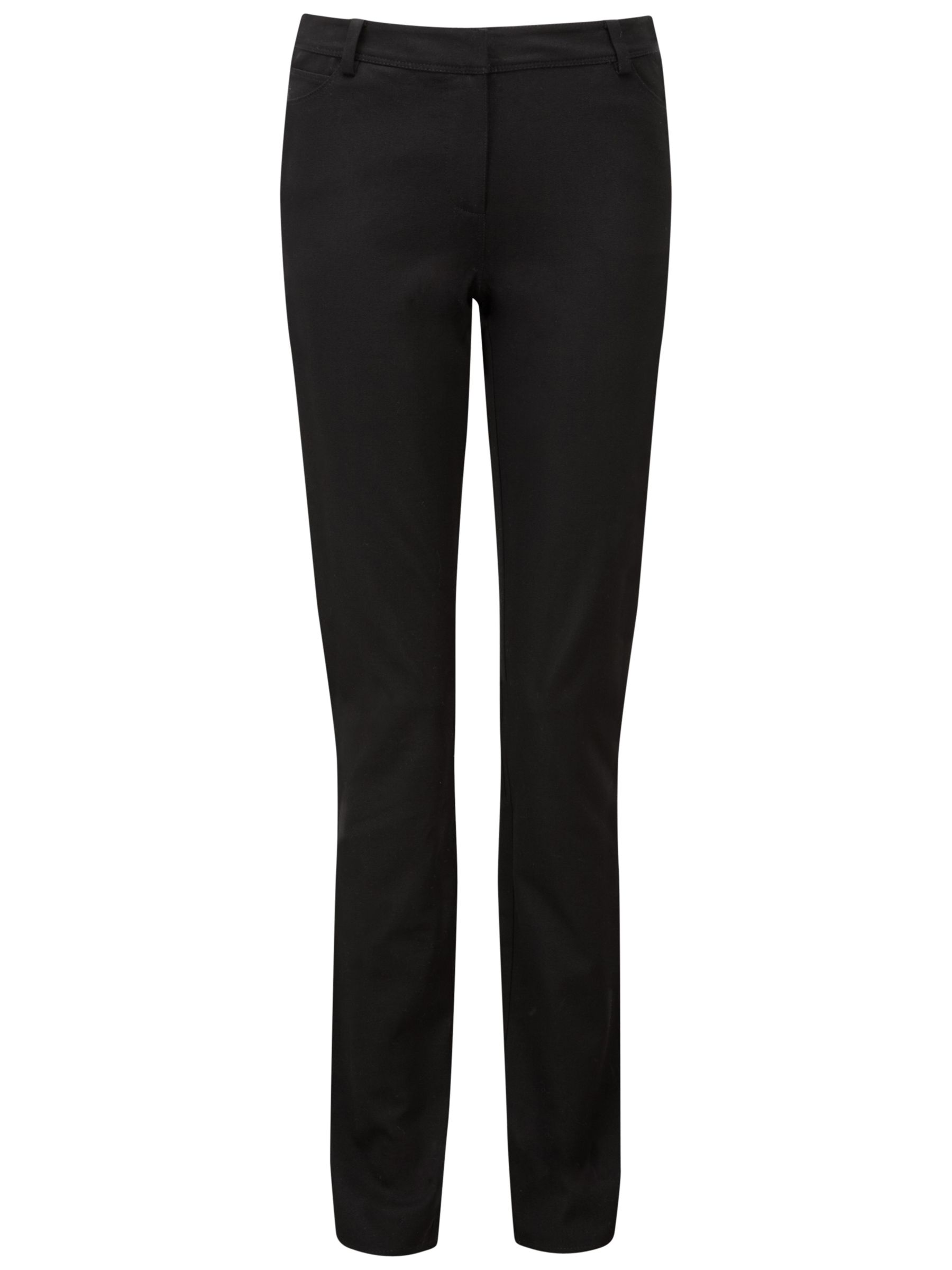Pure Collection Cotton Stretch Straight Leg Jeans, Black at John Lewis ...