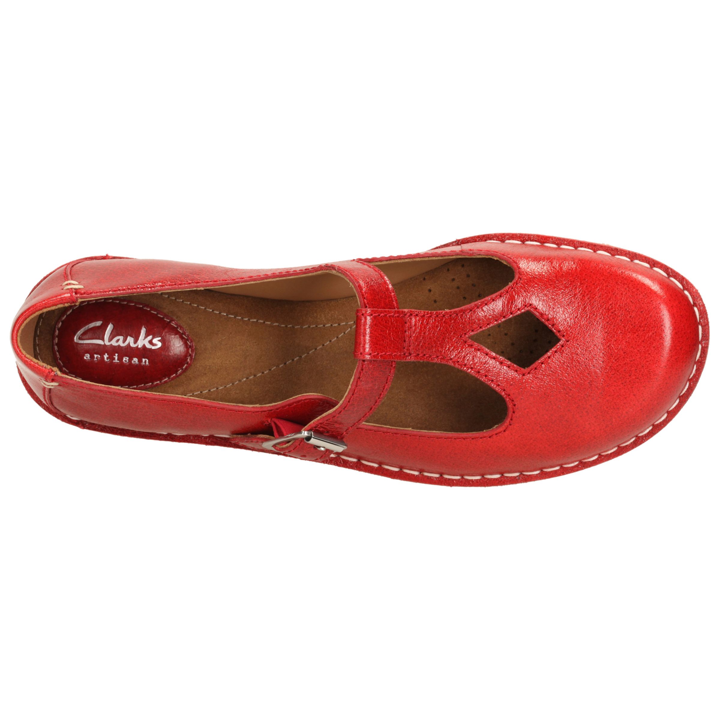 clarks red leather shoes
