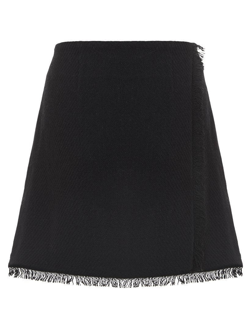 Mint Velvet Fringe Skirt, Black at John Lewis & Partners