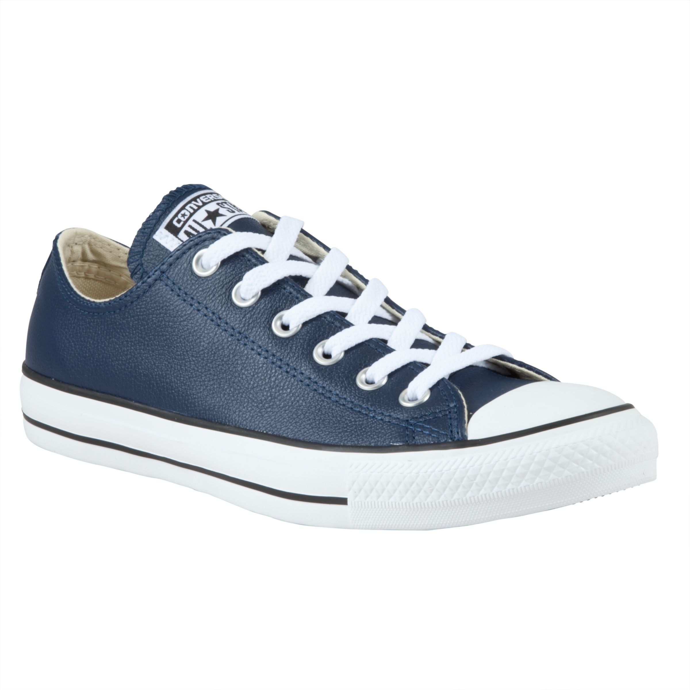 navy leather converse