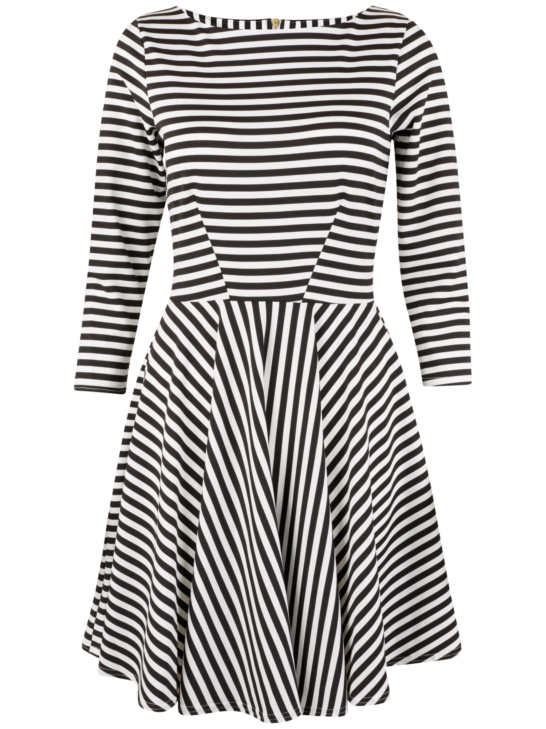 black and white striped skater dress