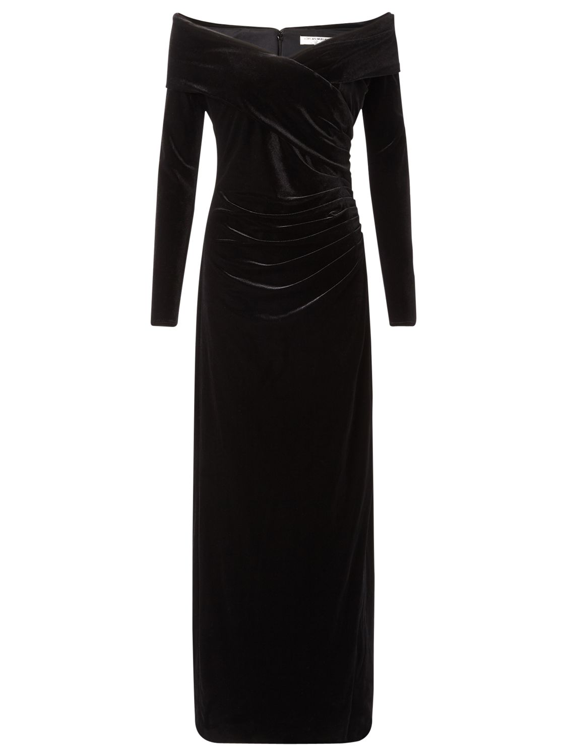 black velvet bardot dress