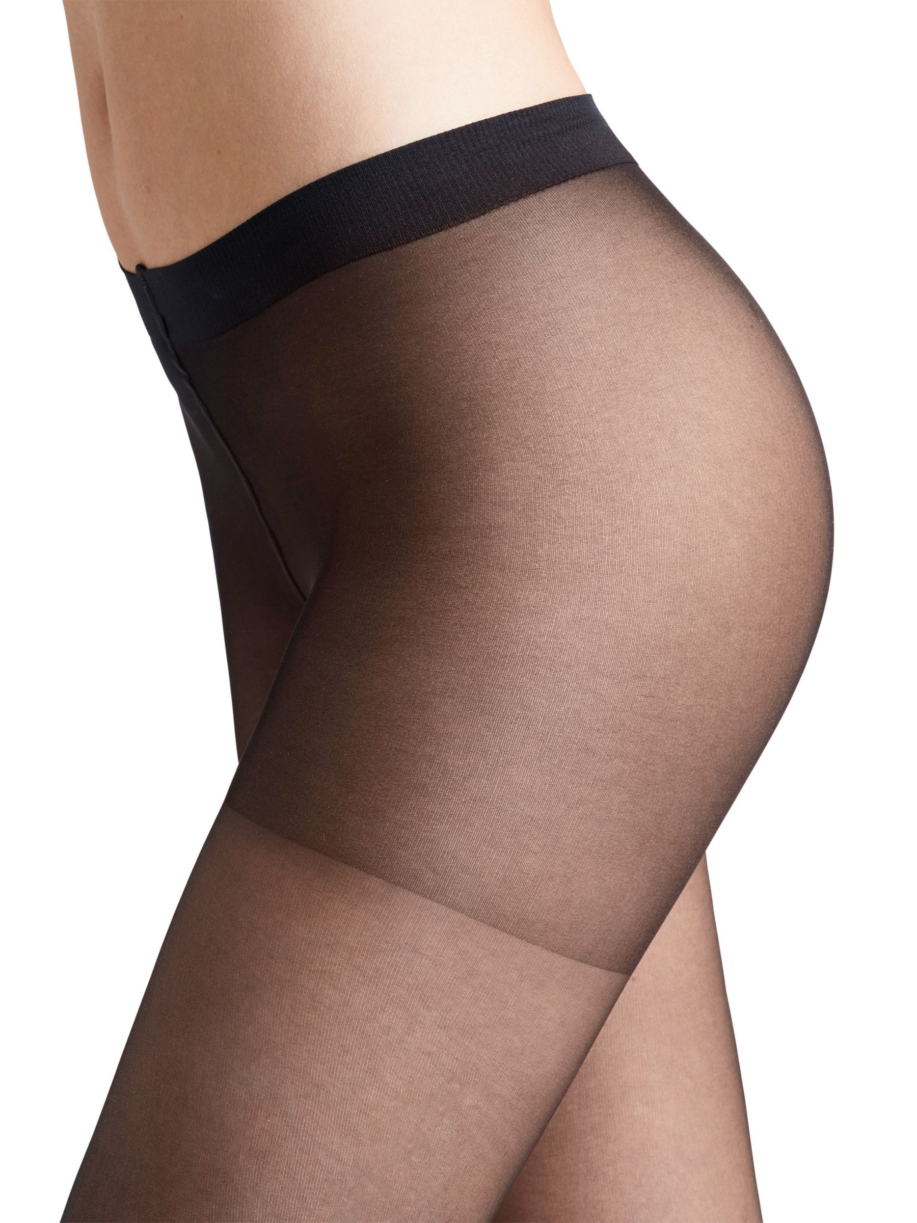 FALKE 8 Denier Invisible Deluxe Tights, Black at John Lewis & Partners