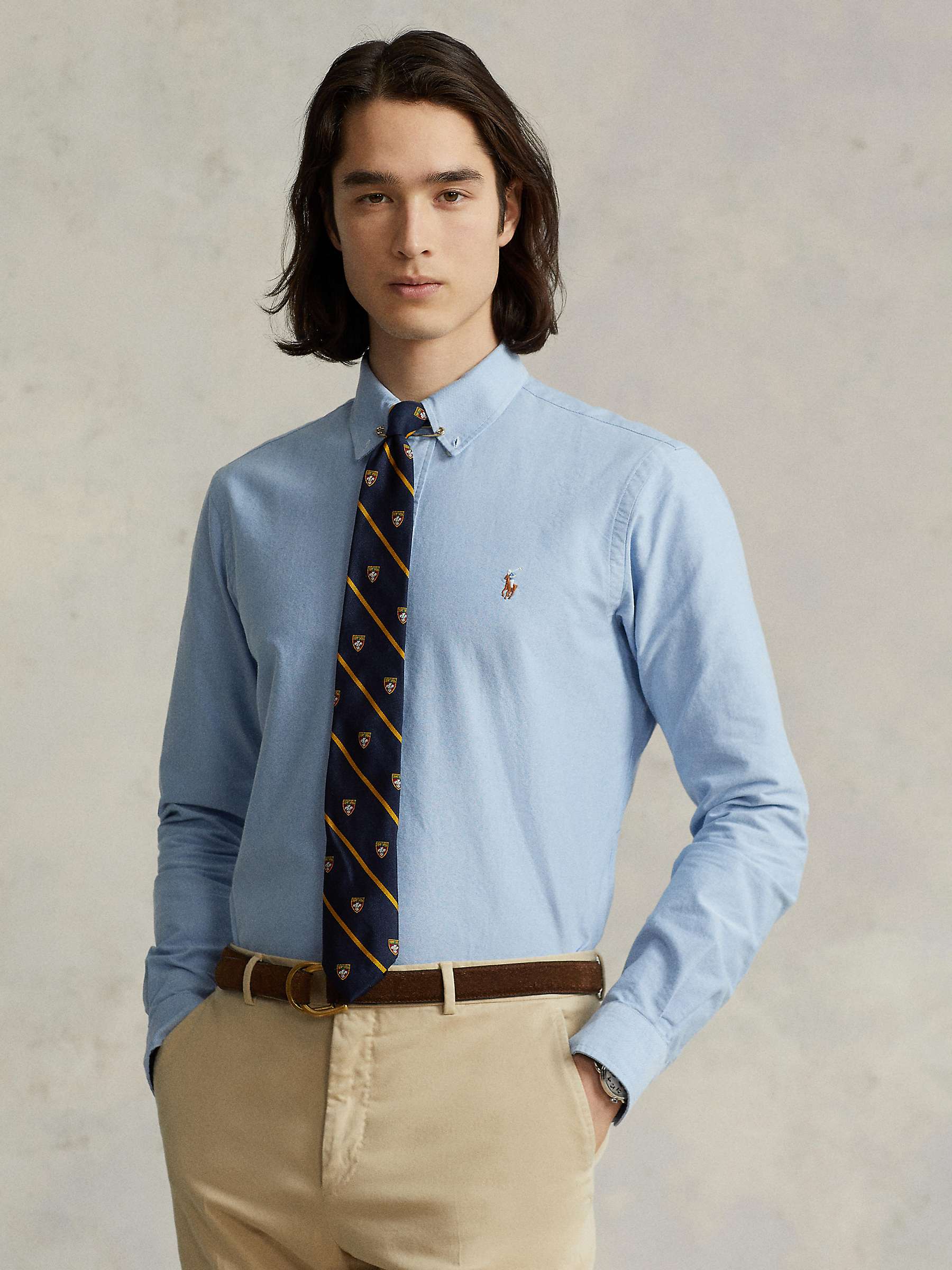 Ralph Lauren Cotton Oxford L/s Sport Shirt in Blue White Stripe Blue for Men Mens Shirts Ralph Lauren Shirts 