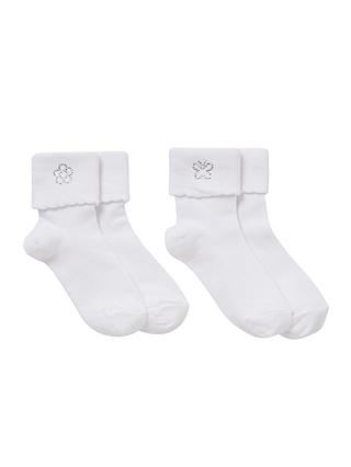John Lewis & Partners Kids' Bridal Floral and Butterfly Socks, Pack of 2, White