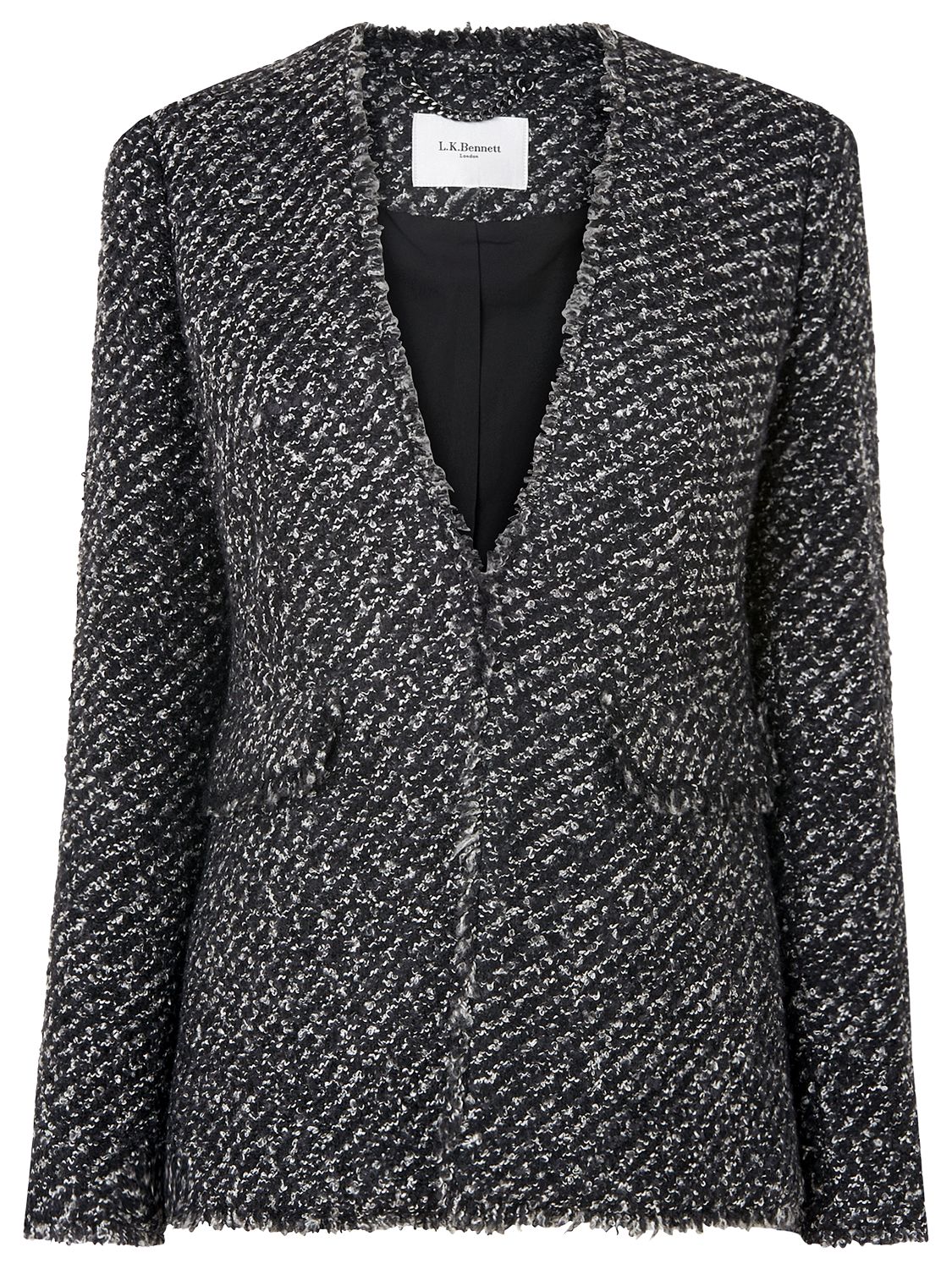 L.K. Bennett Malen Tweed Jacket, Black/Cream