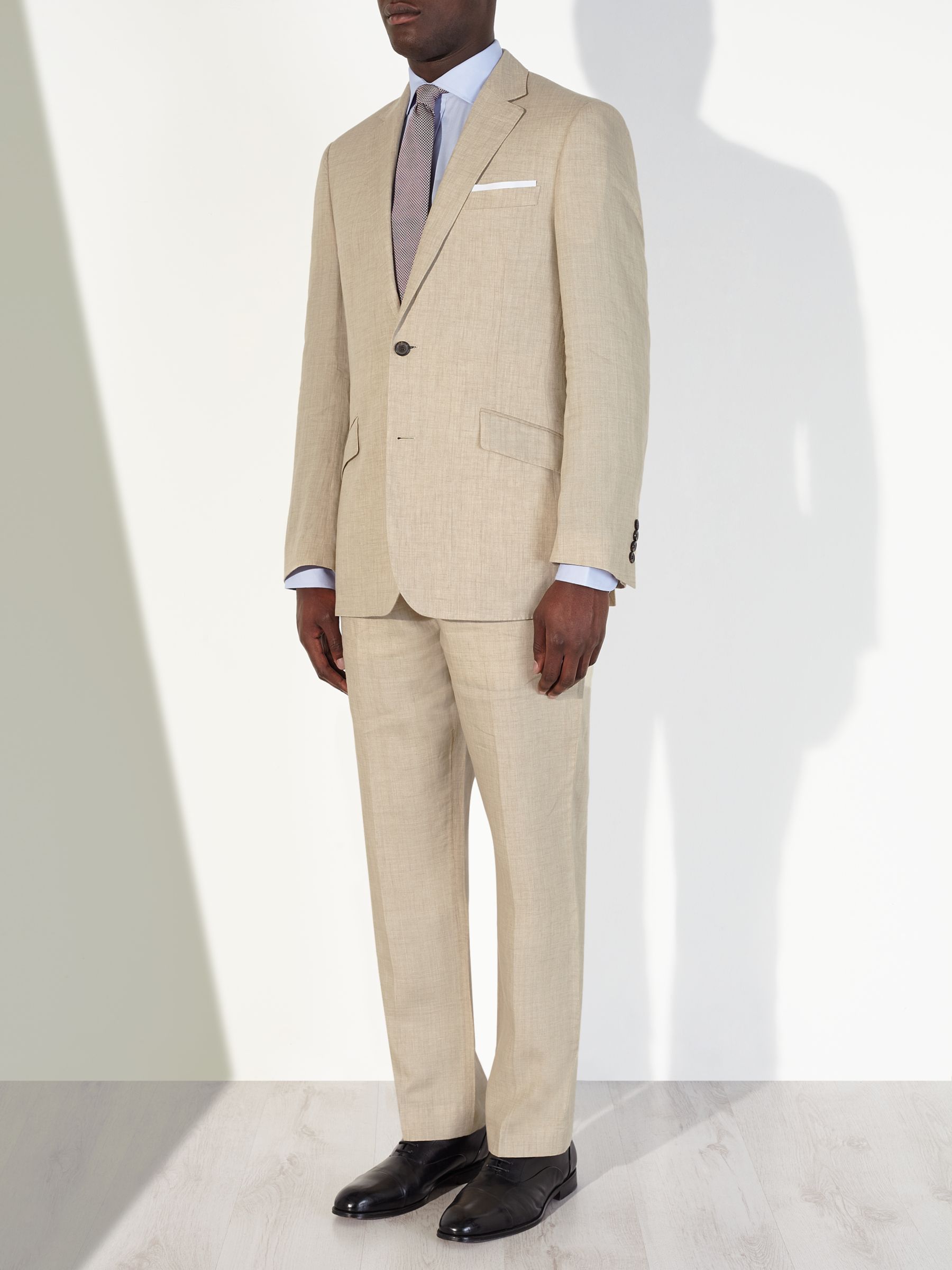 John Lewis Linen Regular Fit Suit Jacket, Stone at John Lewis & Partners