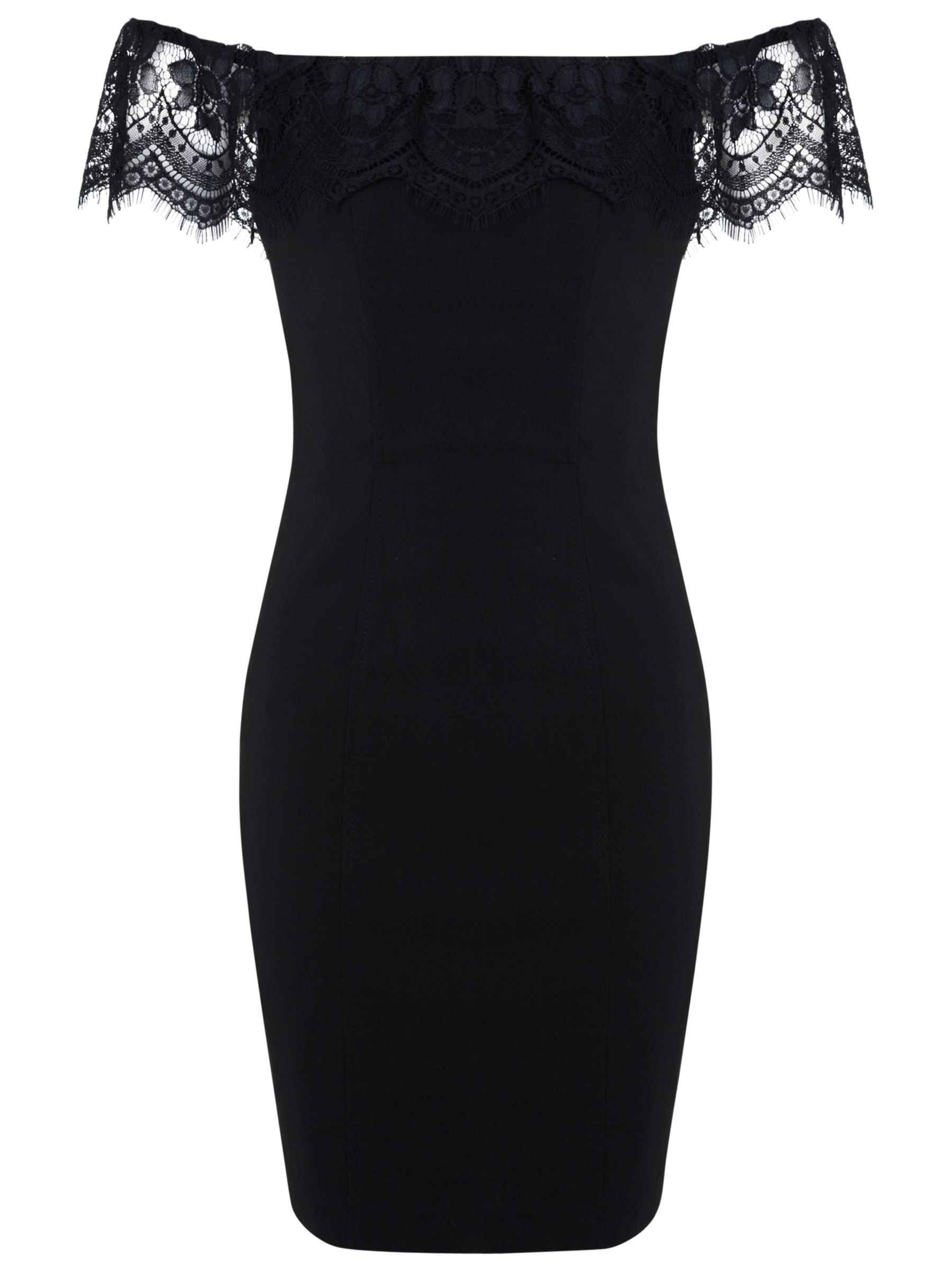 bardot lace bodycon dress