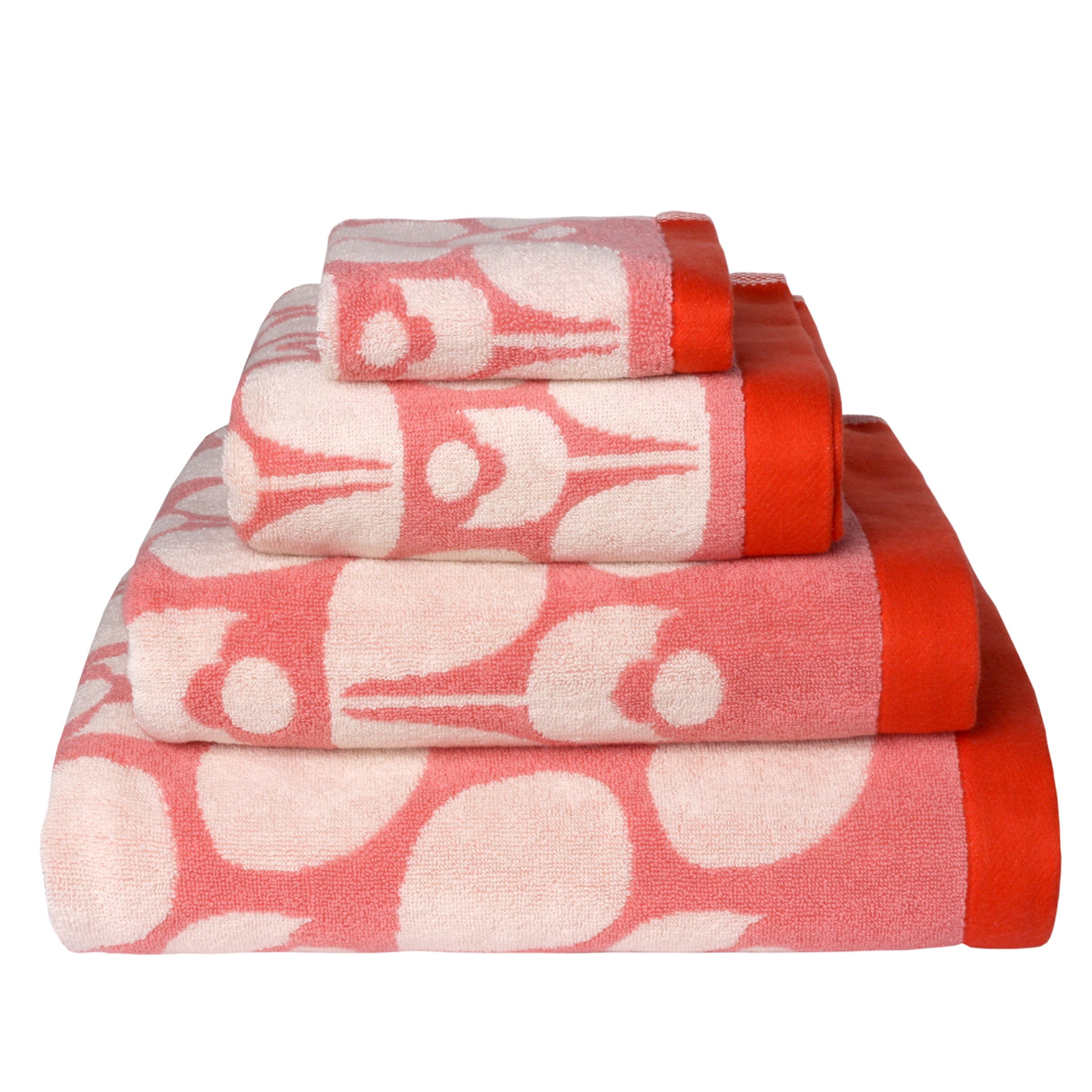 Orla Kiely Wallflower Bath Towel, Bubblegum