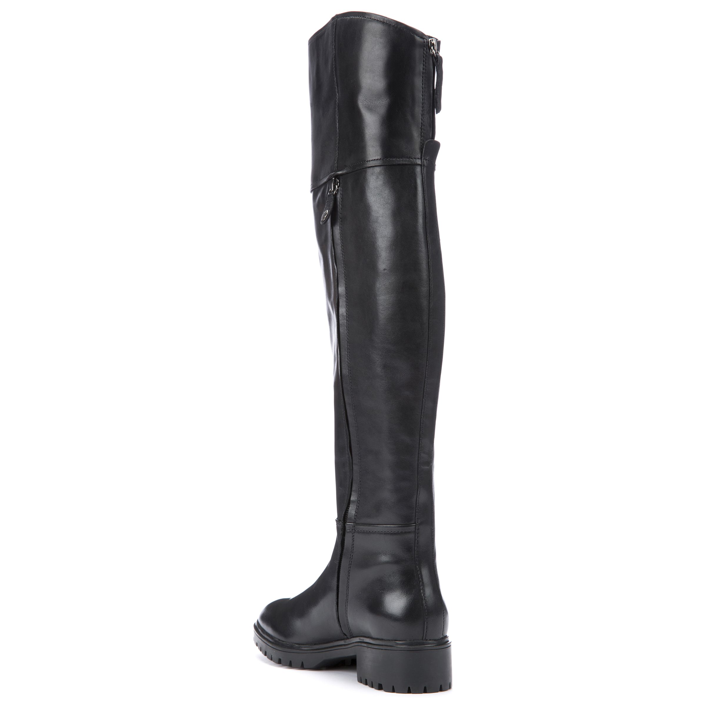 black cleated sole over the knee boots