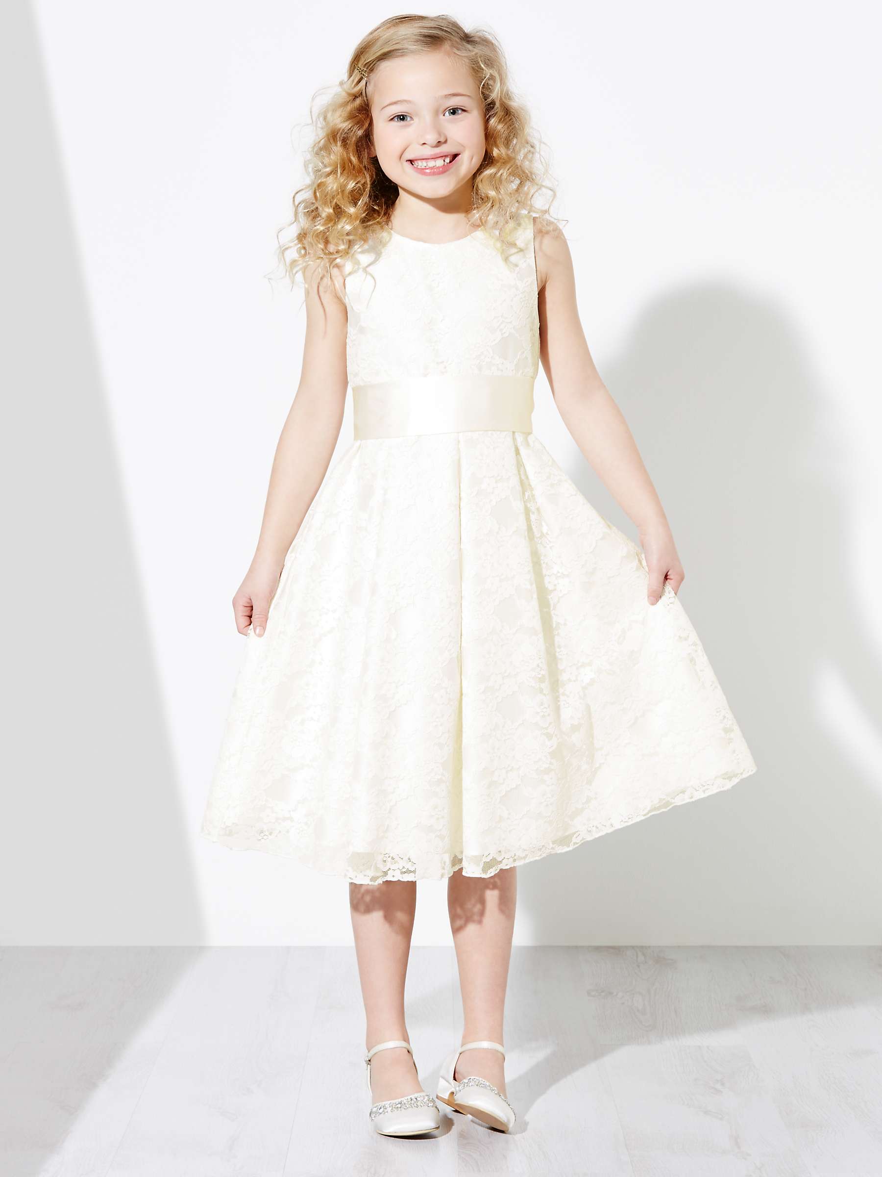 Buy John Lewis Kids' Charlotte Lace Bridesmaid Dress, Ivory Online at johnlewis.com