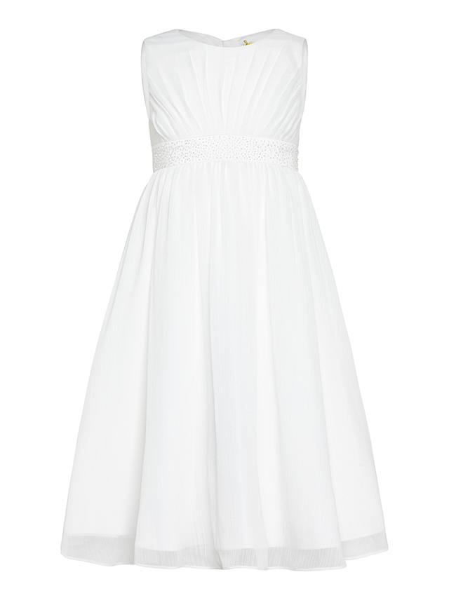John Lewis & Partners Girls' Ava Beaded Chiffon Bridesmaid Dress, Ivory ...