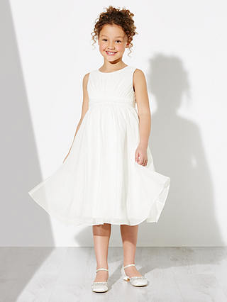 John Lewis Kids' Ava Beaded Chiffon Bridesmaid Dress, Ivory