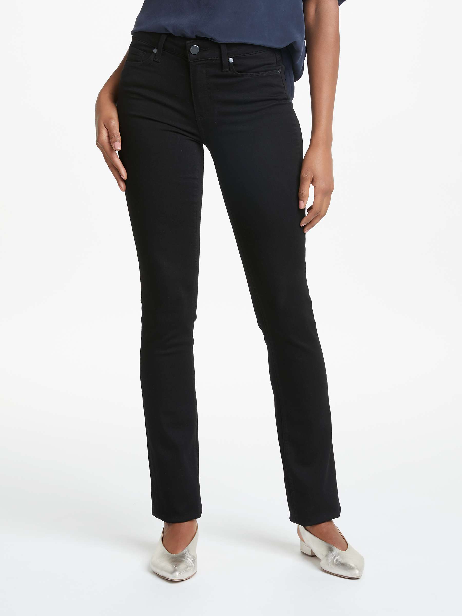 Buy PAIGE Hoxton Straight Leg Jeans, Black Shadow Online at johnlewis.com