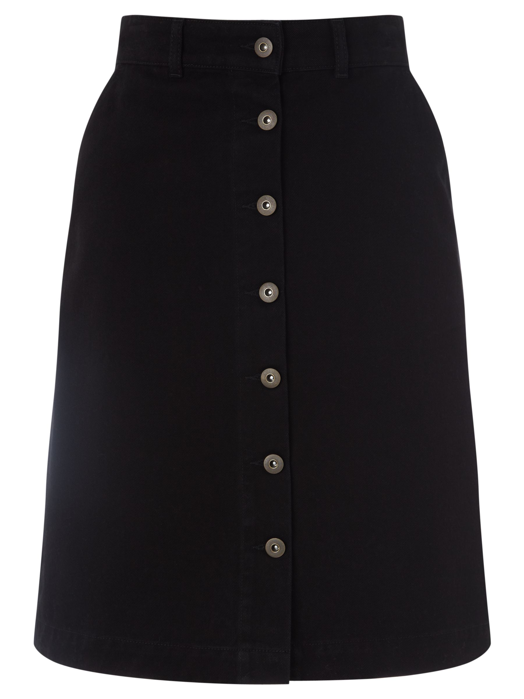 Buy Collection WEEKEND by John Lewis Button Through Skirt, Black | John ...