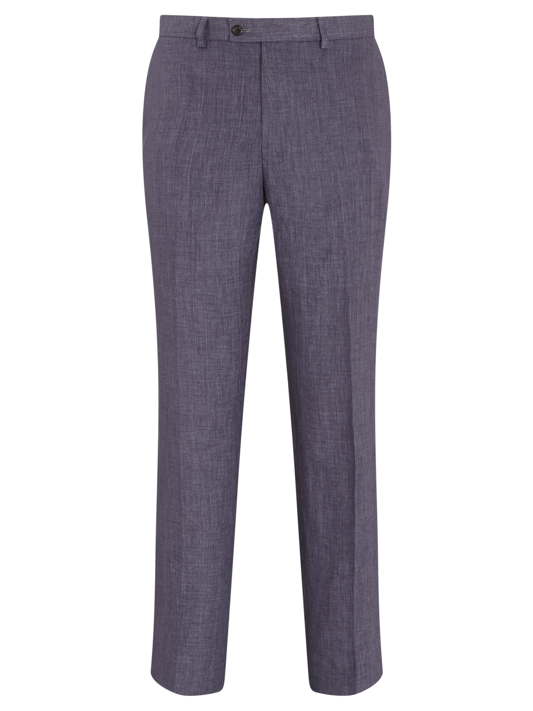 John Lewis & Partners Linen Regular Fit Suit Trousers, Slate, 34L