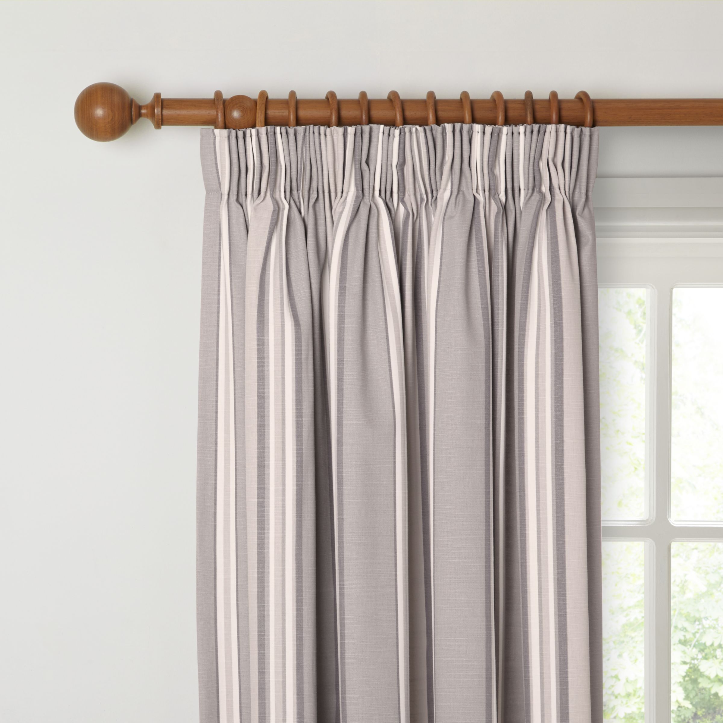 John Lewis Alban Stripe Pair Blackout Lined Pencil Pleat Curtains at ...