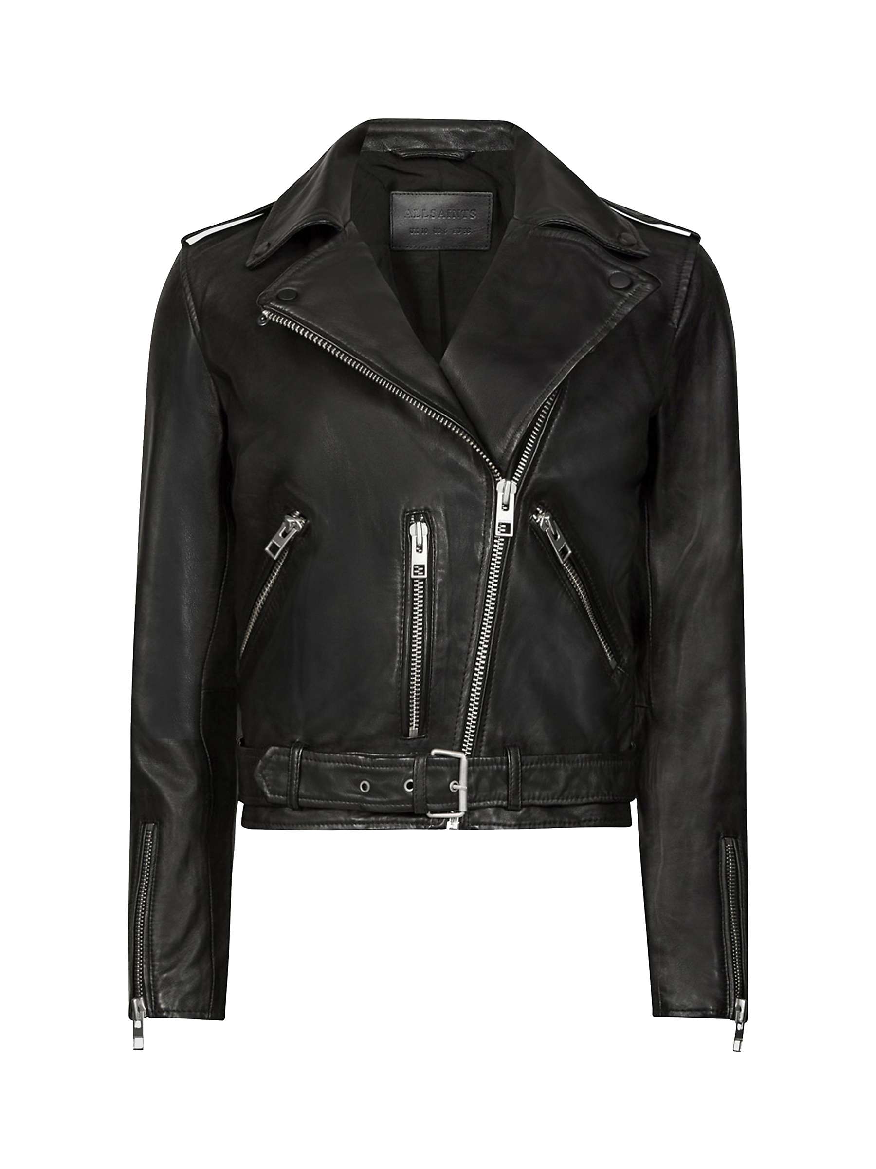 Buy AllSaints Balfern Leather Biker Jacket, Black Online at johnlewis.com