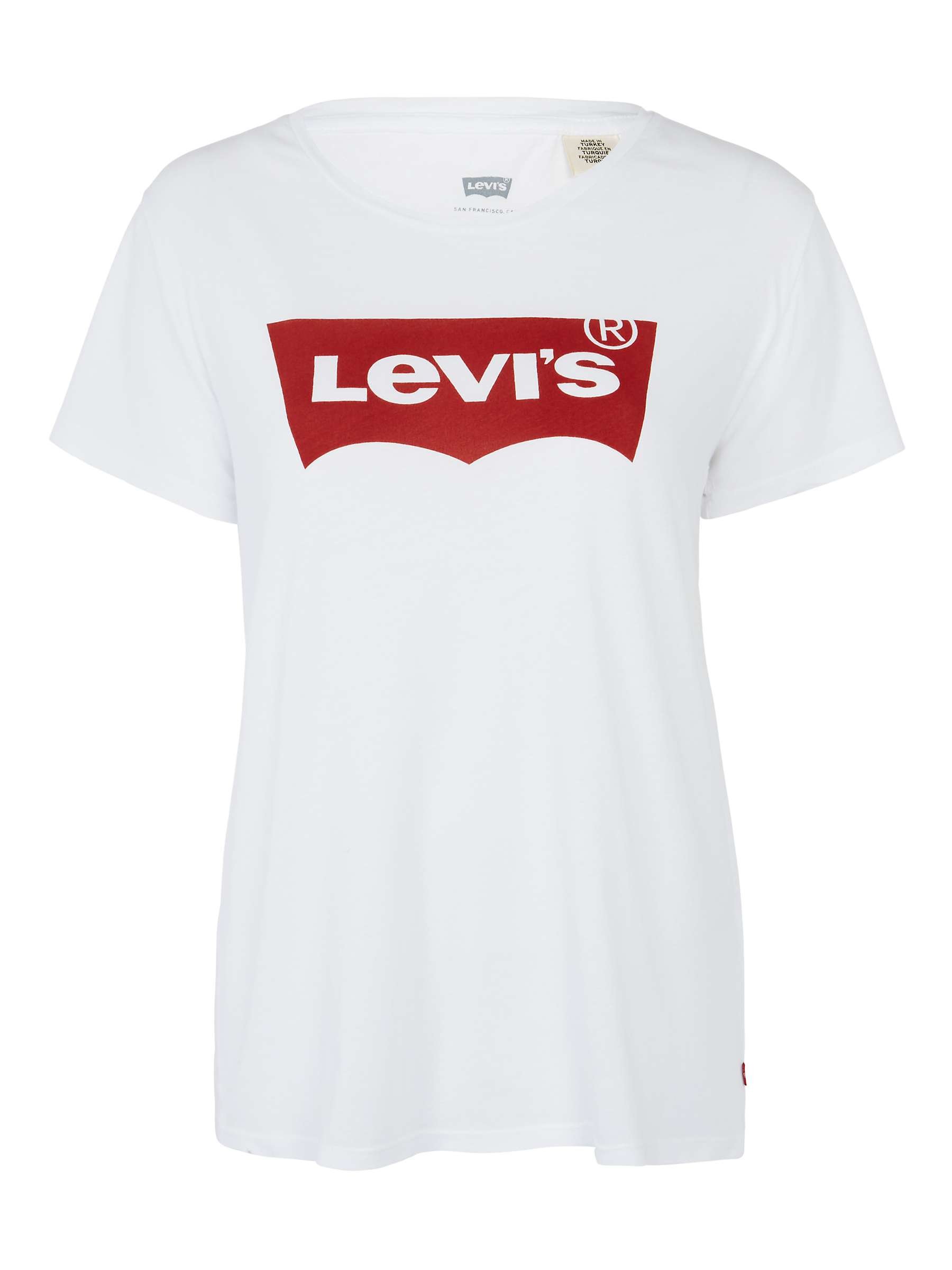 Introducir 46+ imagen levi’s white shirt with red logo