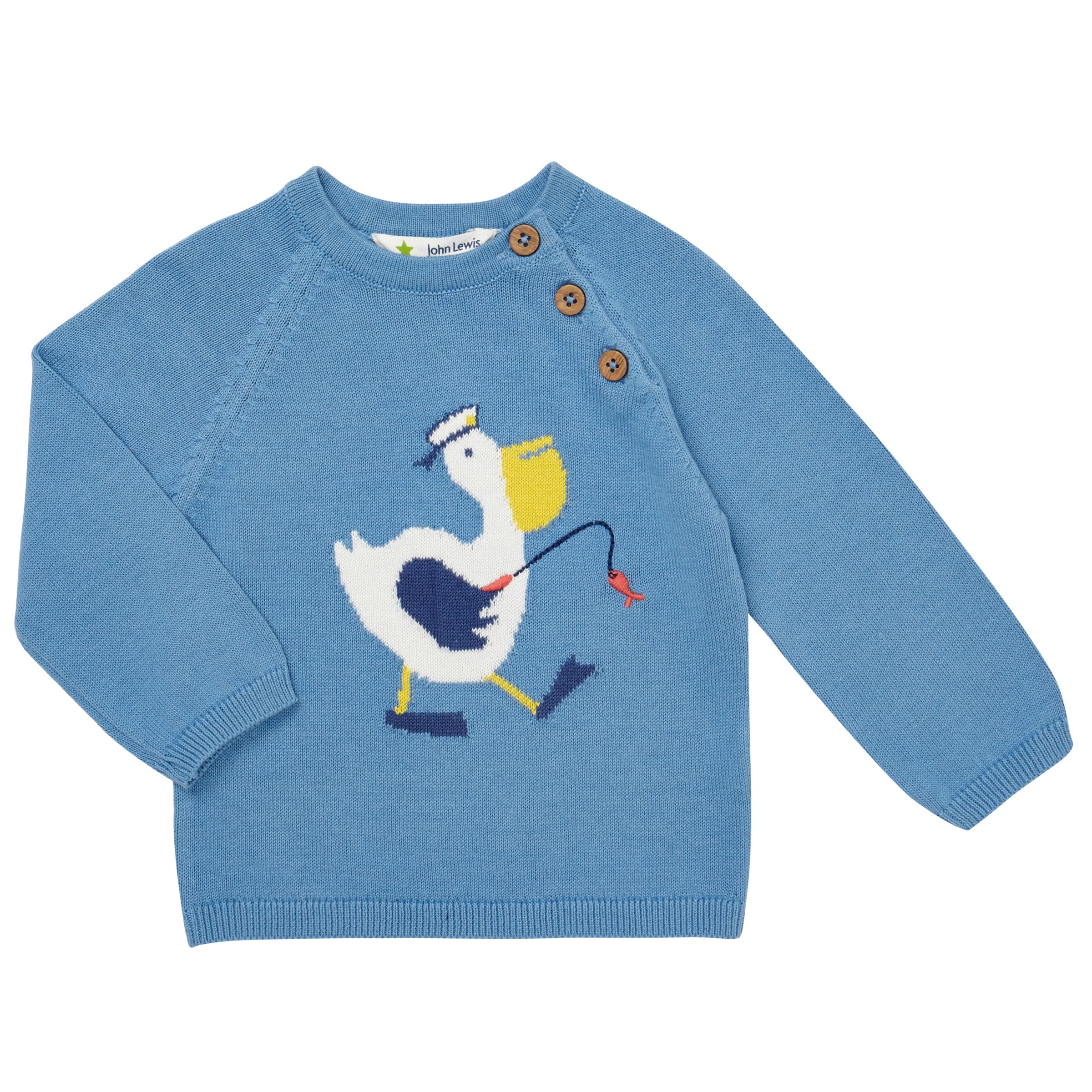 Buy John Lewis Baby Pelican Jumper, Blue | John Lewis