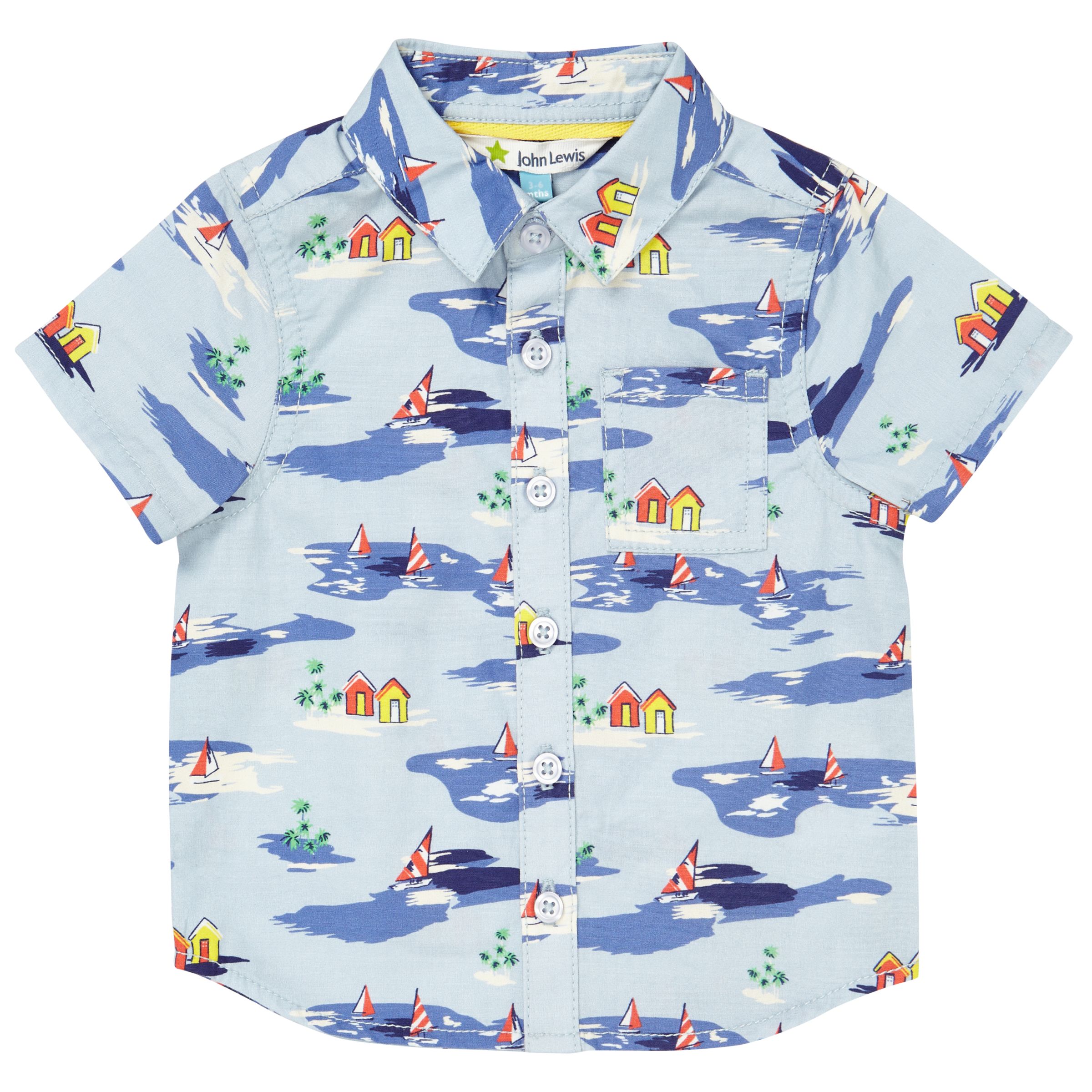 John Lewis Baby Hawaiian Shirt, Blue at 